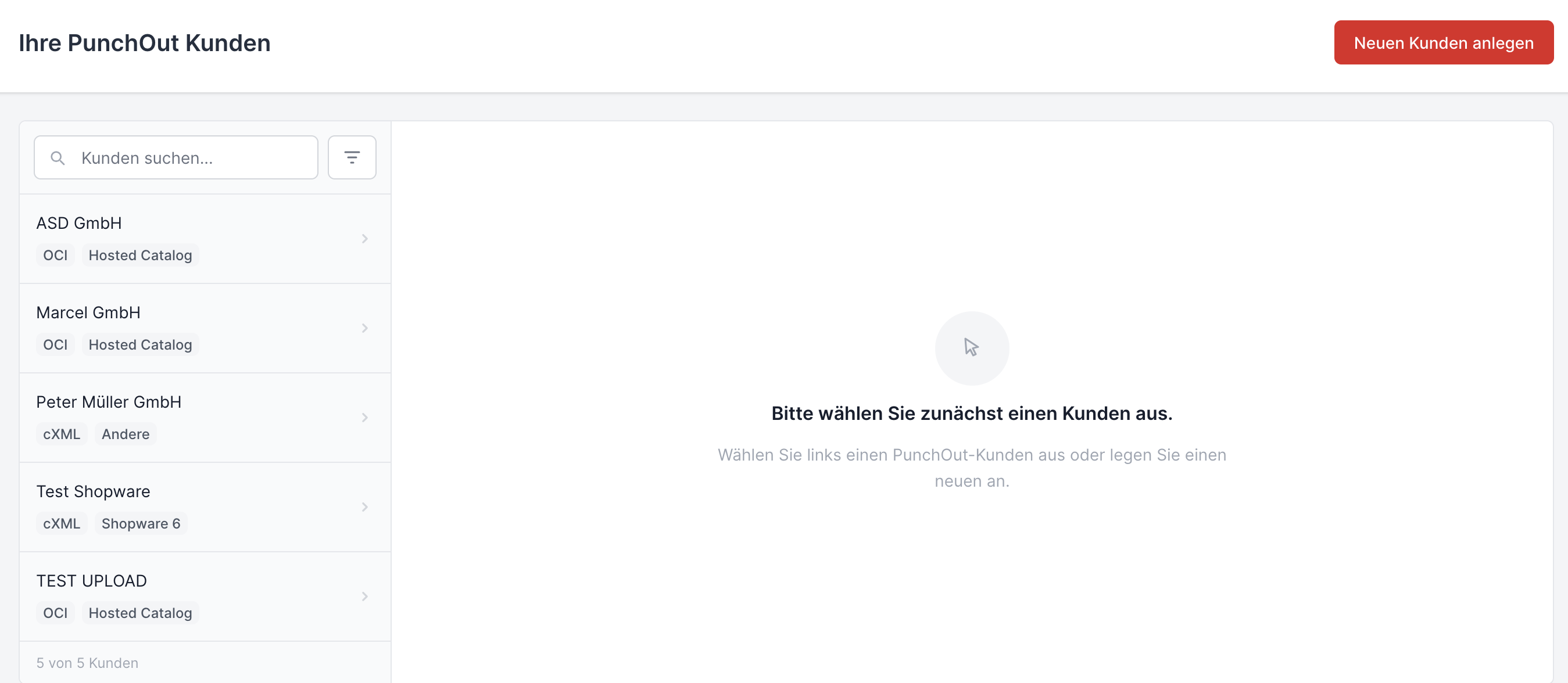 Neue Kundenübersicht