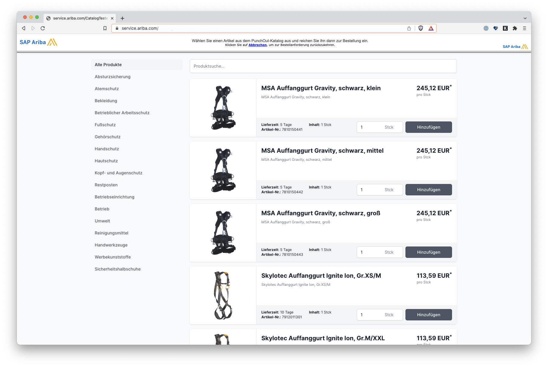 SAP Ariba® access to PunchCommerce®